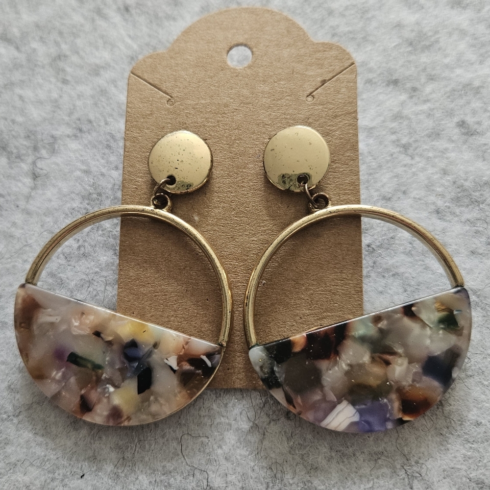 *Flawed* C&C California Resin Half Circle Statement Earrings
